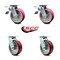 Service Caster 6 Inch Poly on Aluminum Swivel Caster Set with Roller Bearing 2 Total Lock Brake SCC-TTL30S620-PAR-2-S-2 - alternate 2